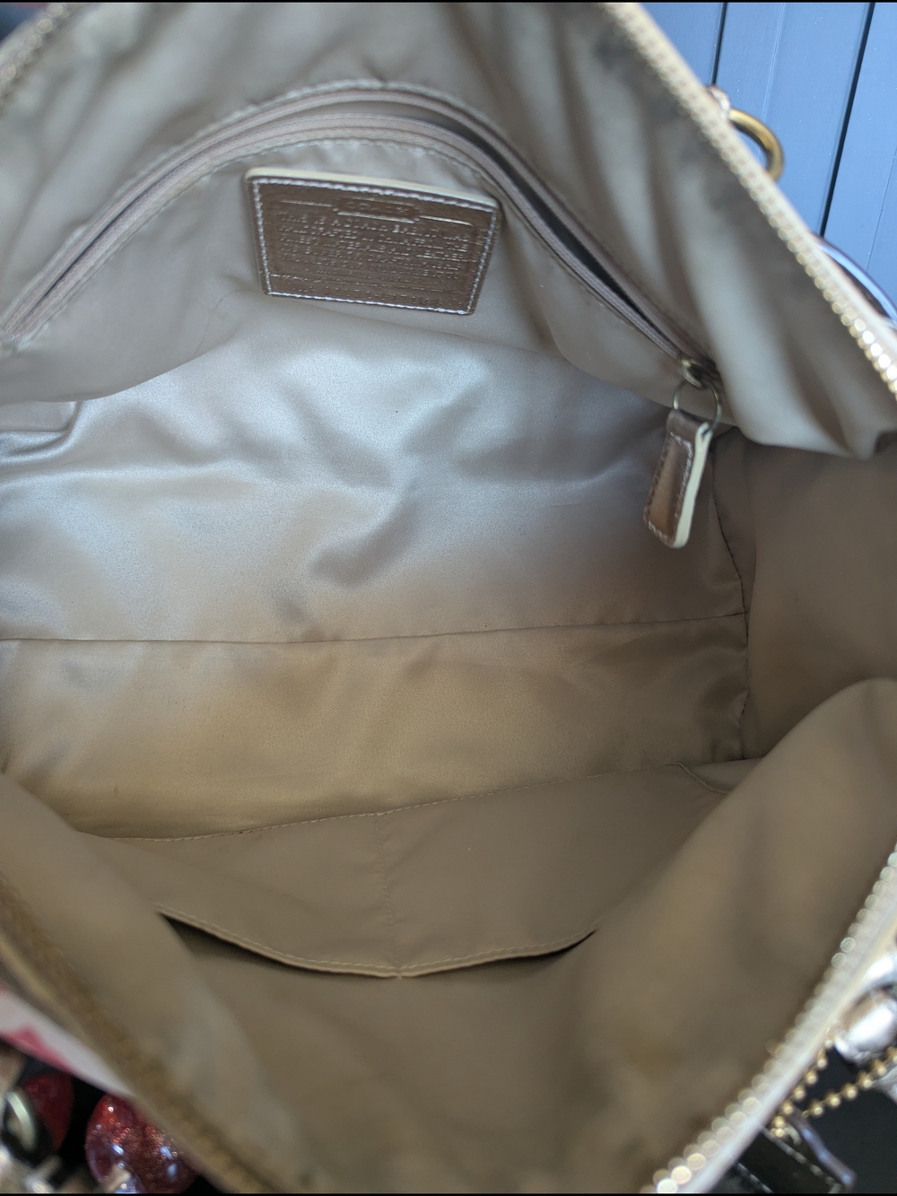 Coach Multicolor Patchwork Shoulder Bag with Gold Accents - Picture 11 of 15
